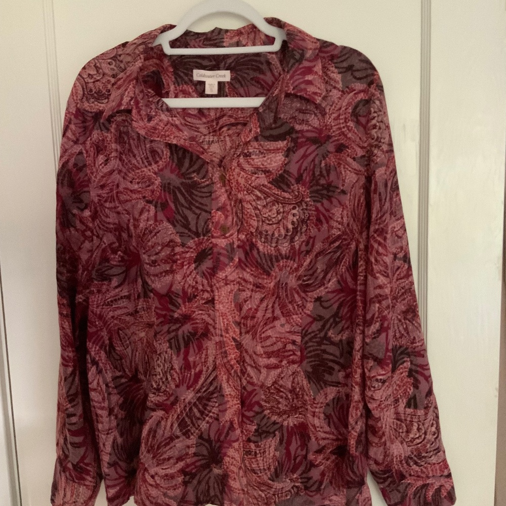 COLDWATER CREEK  Button-down Blouse, Size XL